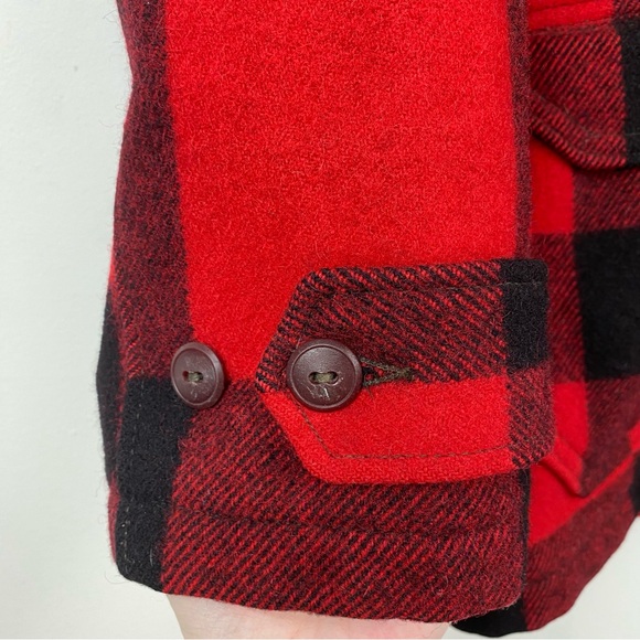 Vintage Western Field size 40 Men’s Red Black Buffalo Plaid Wool Hunting Jacket - Picture 8 of 16